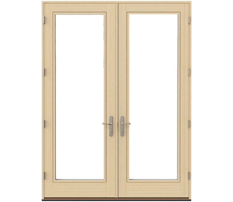 High Point Pella Lifestyle Series Wood Double Hinged Patio Doors